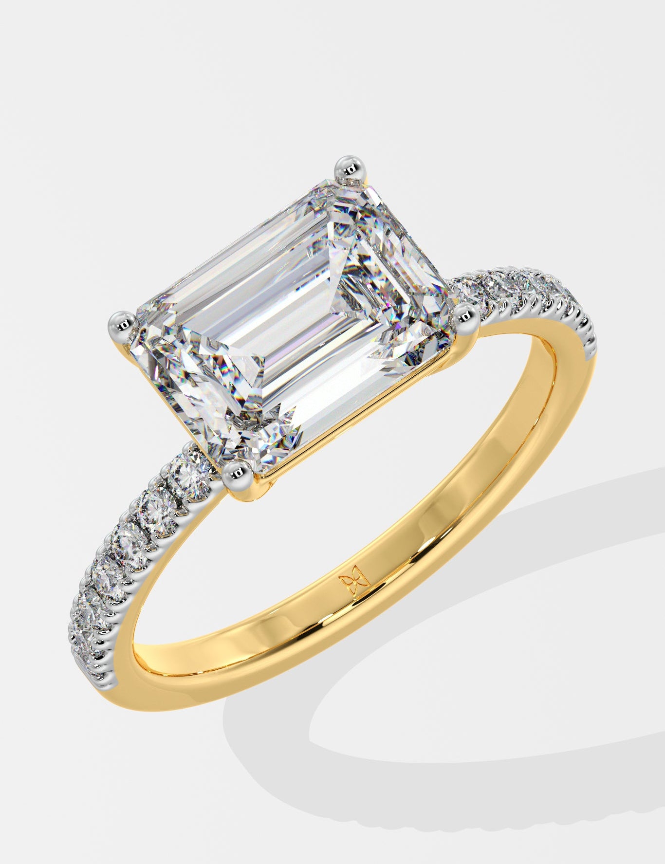 2 ct East-West Emerald Ring - House Of Quadri