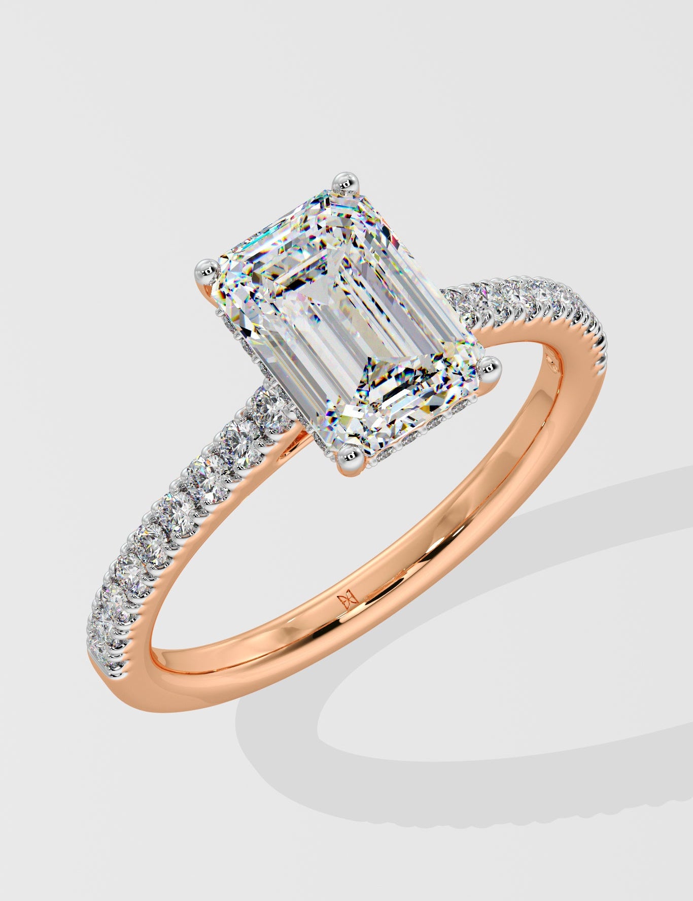 2 ct Emerald Solitaire Diamond Ring