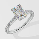 2 ct Emerald Solitaire Diamond Ring