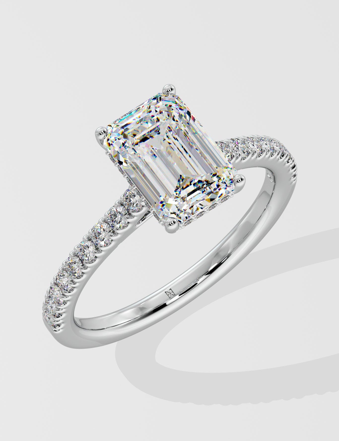 2 ct Emerald Solitaire Diamond Ring