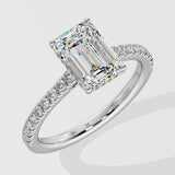 2 ct Emerald Solitaire Diamond Ring
