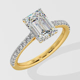 2 ct Emerald Solitaire Diamond Ring