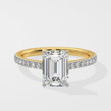 2 ct Emerald Solitaire Diamond Ring