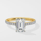 2 ct Emerald Solitaire Diamond Ring