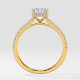 2 ct Emerald Solitaire Diamond Ring