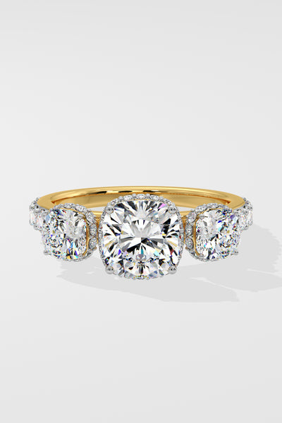 2 ct Trinity Cushion Ring