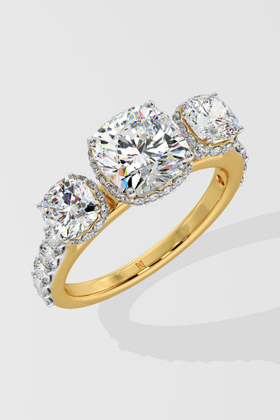 2 ct Trinity Cushion Ring