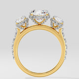 2 ct Trinity Cushion Diamond Ring