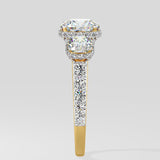 2 ct Trinity Cushion Diamond Ring