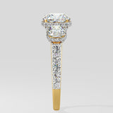 2 ct Trinity Cushion Diamond Ring