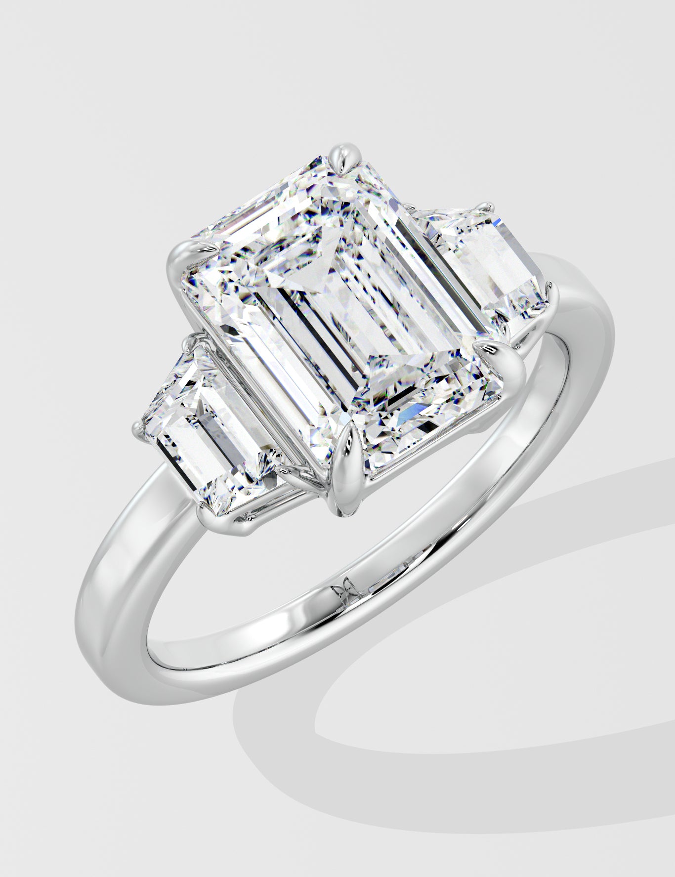 4 Ct Emerald Trapezoid Ring
