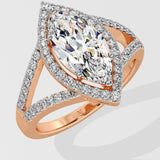 2 ct Marquise Halo Diamond Ring