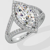 2 ct Marquise Halo Diamond Ring