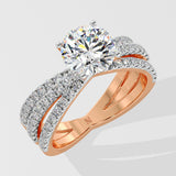 1.5 ct Triple Crossover Solitaire Ring - House Of Quadri