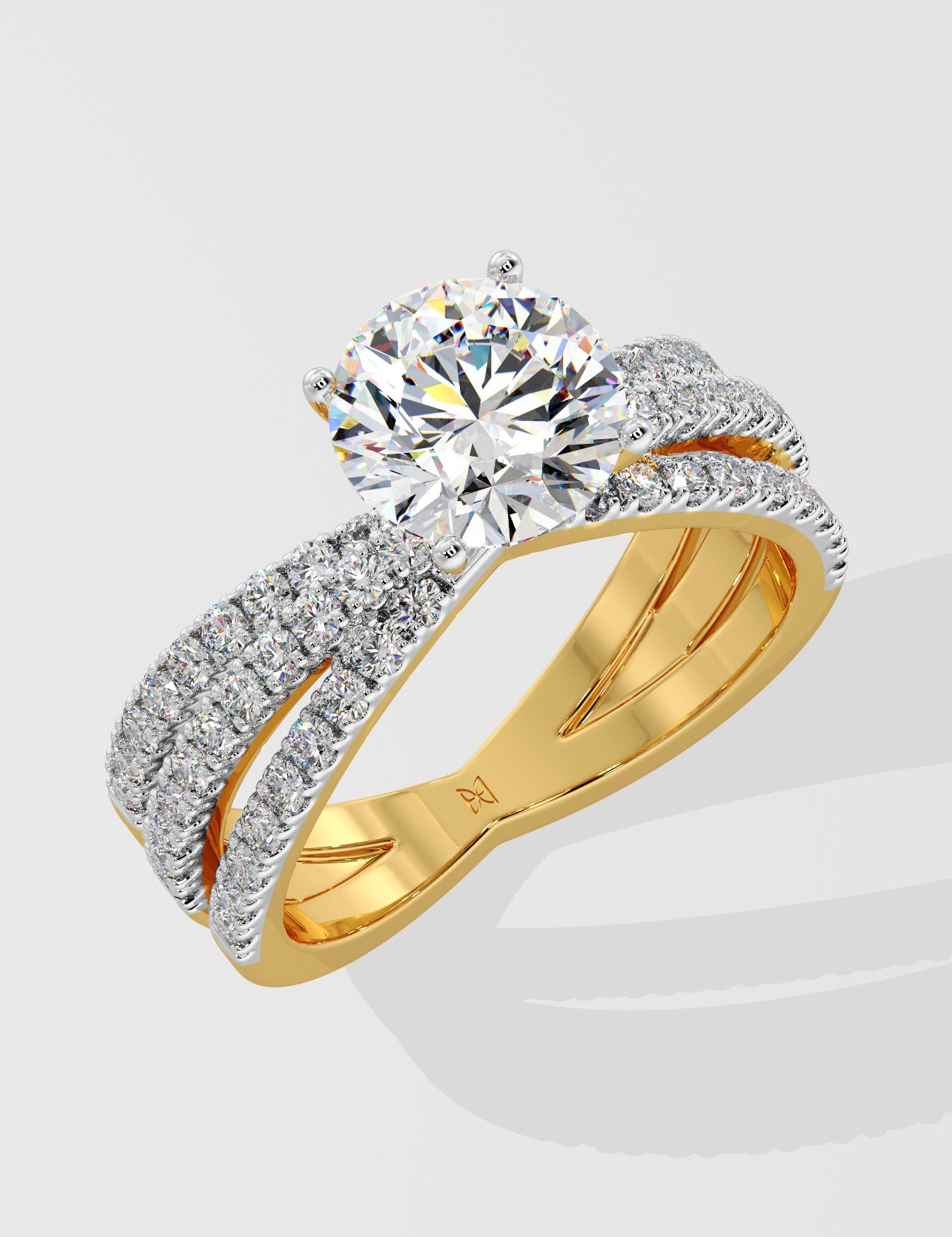 1.5 ct Triple Crossover Solitaire Ring - House Of Quadri