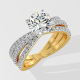 1.5 ct Triple Crossover Solitaire Diamond Ring