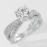 1.5 ct Triple Crossover Solitaire Ring - House Of Quadri