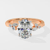 2 ct Lunette Diamond Ring