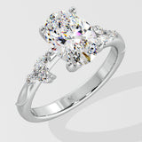 2 ct Lunette Diamond Ring