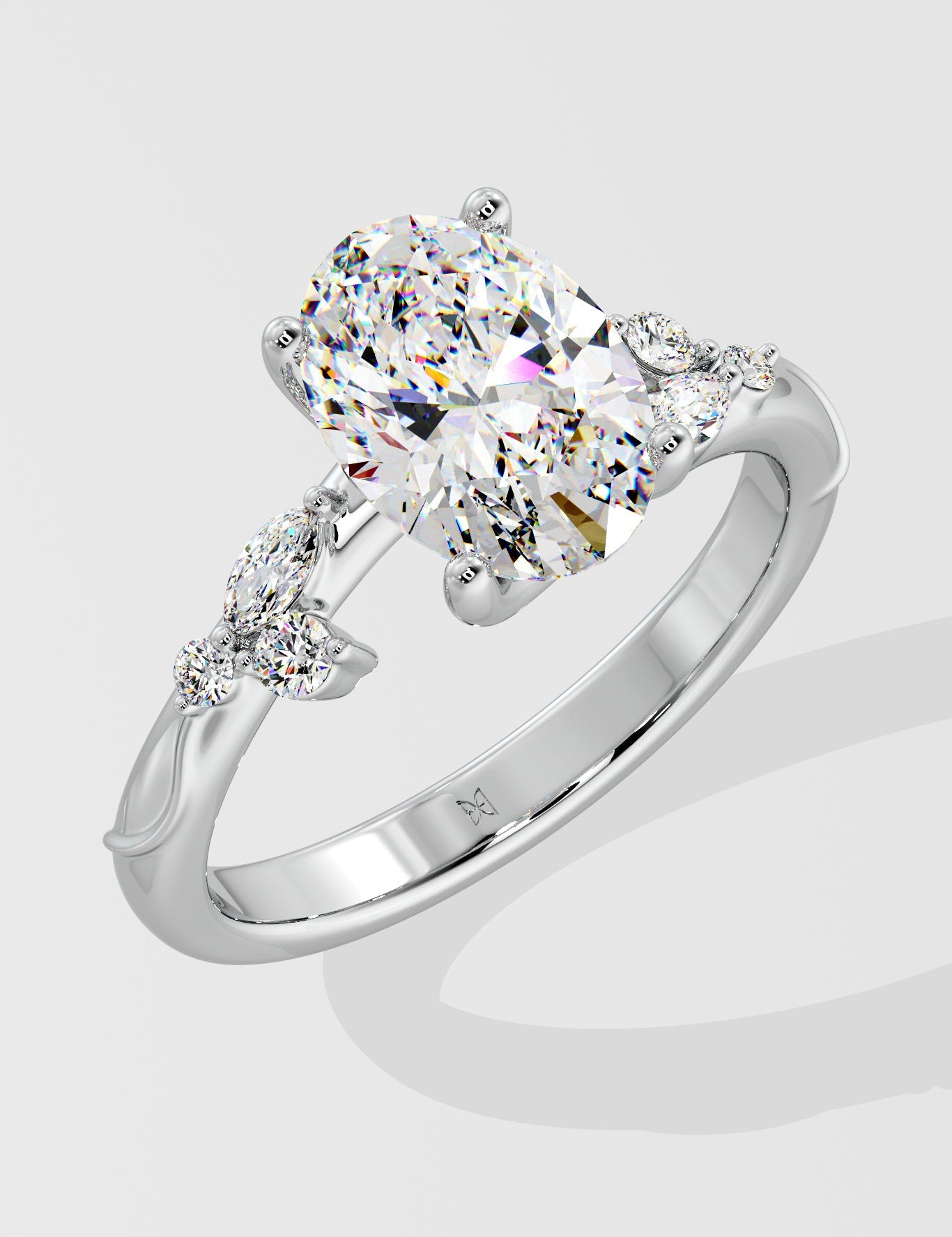 2 ct Lunette Diamond Ring