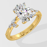 2 ct Lunette Diamond Ring