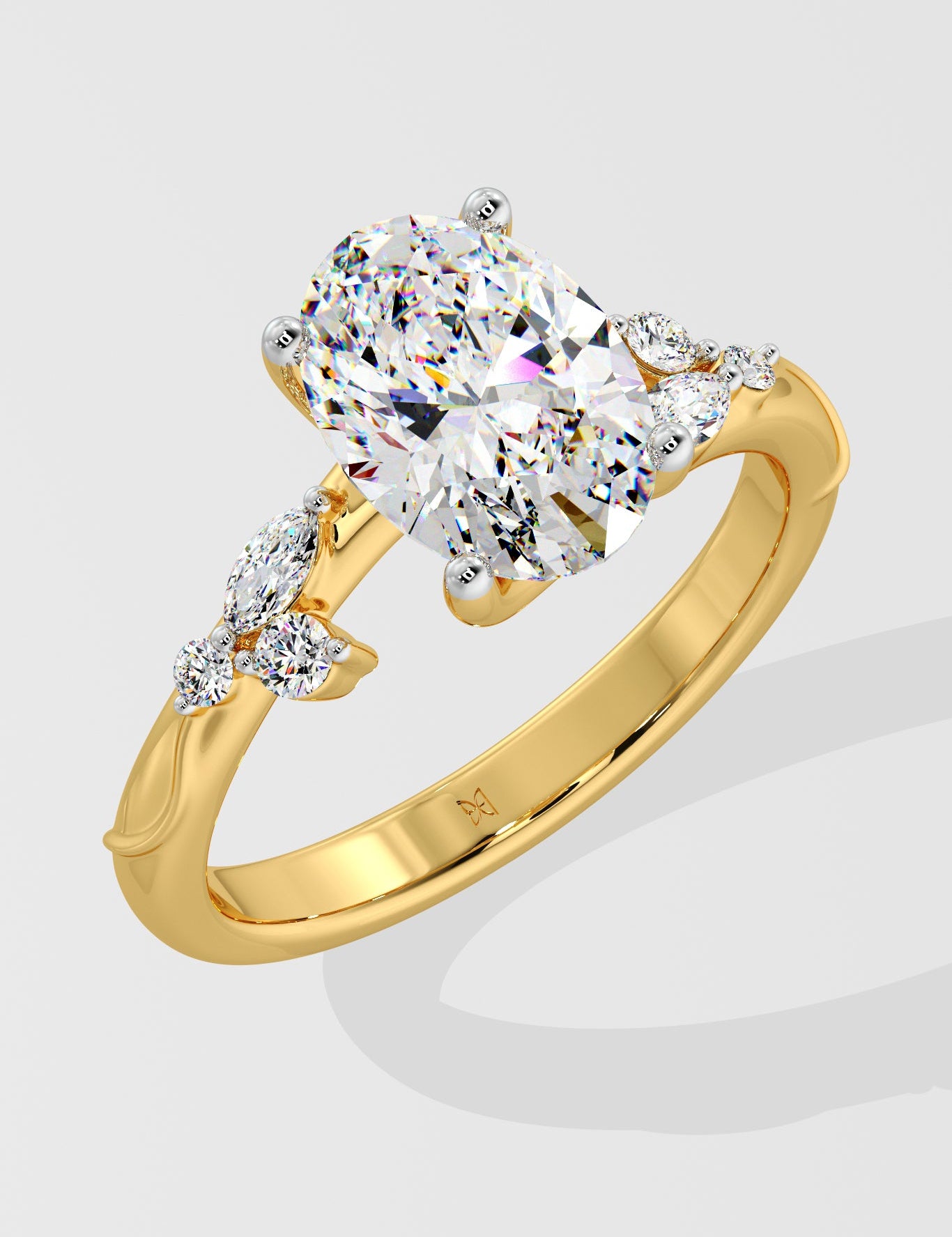 2 ct Lunette Diamond Ring