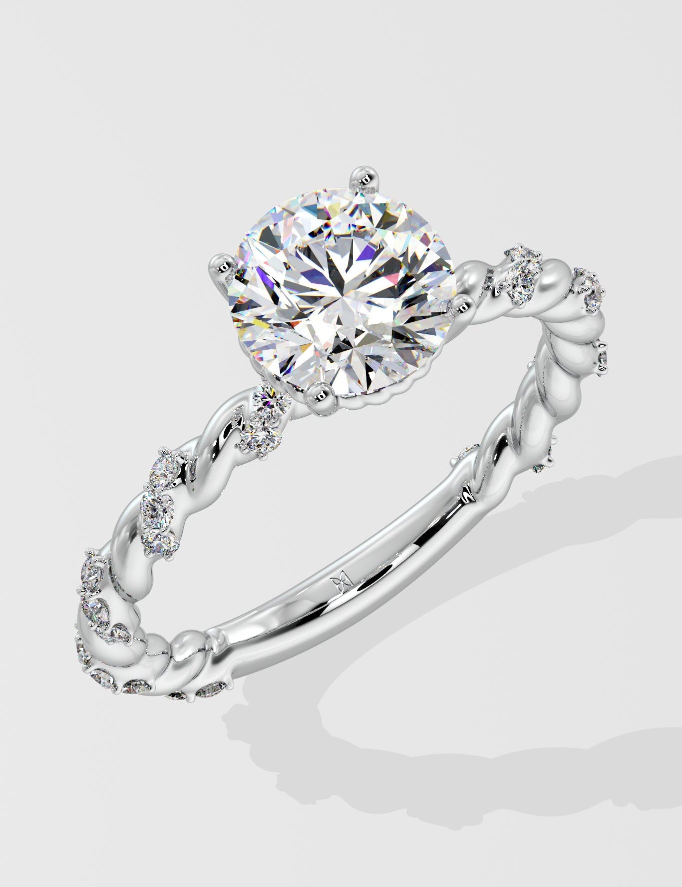 1 ct Vine Solitaire Diamond Ring