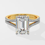 4 ct Emerald Split Shank Ring