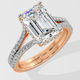 4 ct Emerald Split Shank Ring