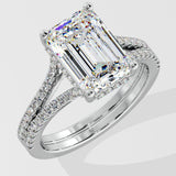 4 ct Emerald Split Shank Ring
