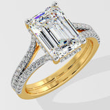 4 ct Emerald Split Shank Ring