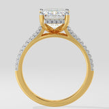 4 ct Emerald Split Shank Ring