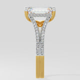 4 ct Emerald Split Shank Ring