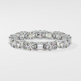 Round & Emerald Eternity Diamond Band