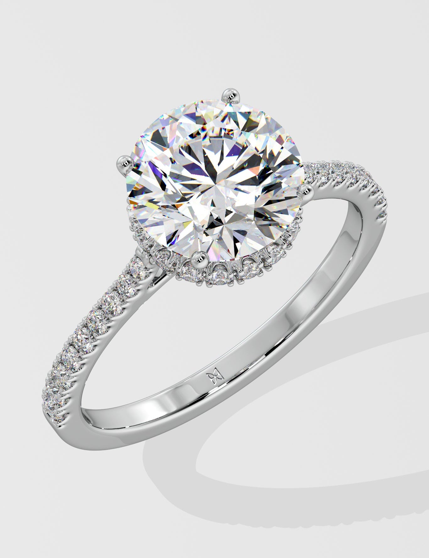2 ct Invisible Halo Solitaire Diamond Ring