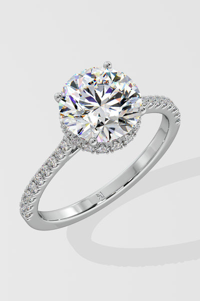 2 ct Invisible Halo Solitaire Ring