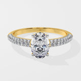 1.5 ct Oval Dome Pave Diamond Ring