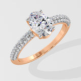 1.5 ct Oval Dome Pave Diamond Ring