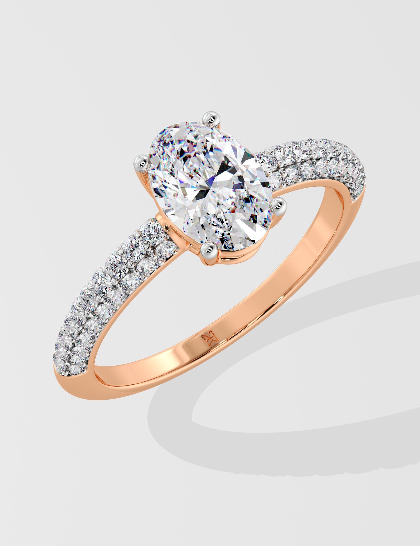 1.5 ct Oval Dome Pave Diamond Ring