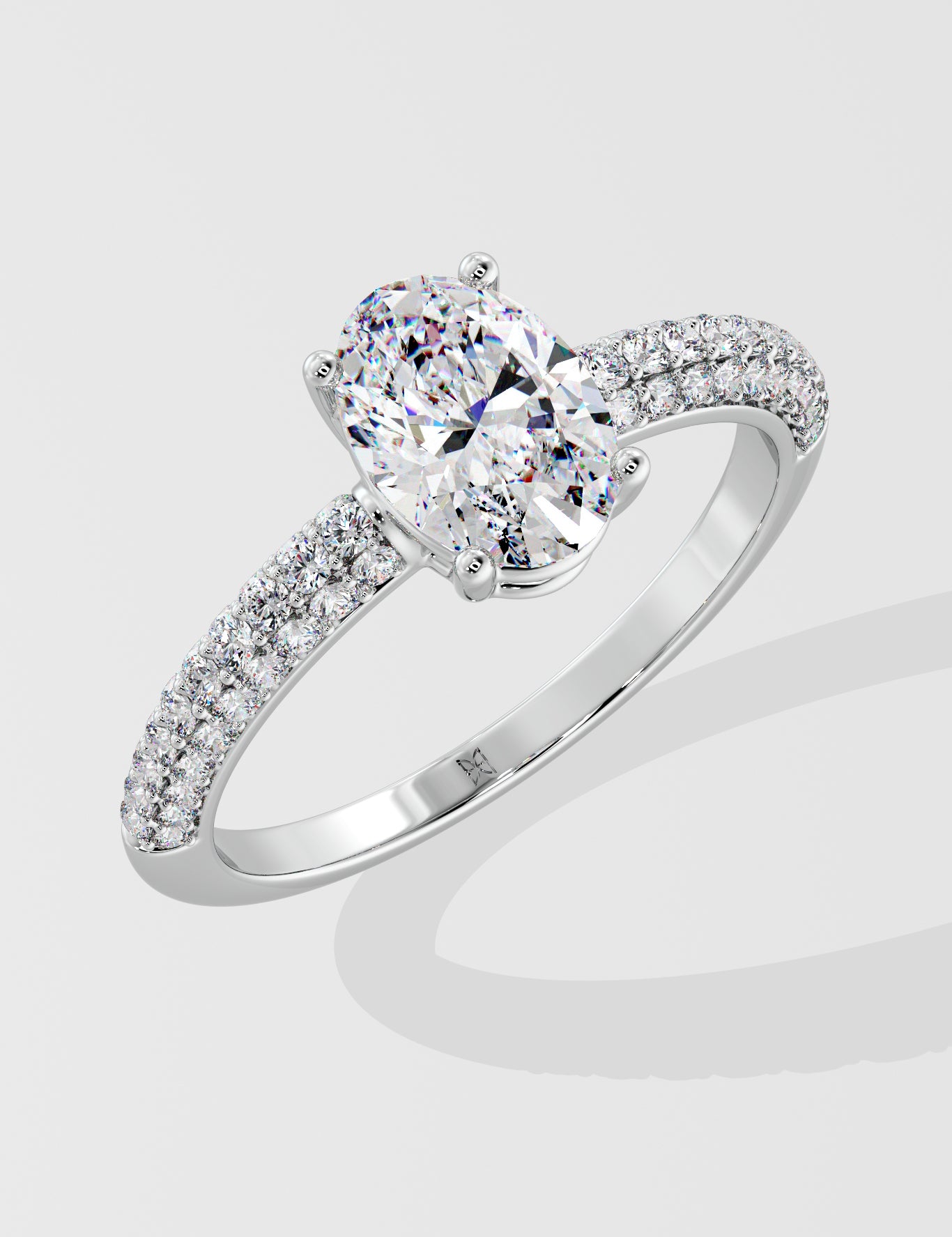 1.5 ct Oval Dome Pave Diamond Ring