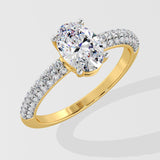 1.5 ct Oval Dome Pave Diamond Ring