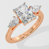 2 Ct Symphony Three Stone Radiant Diamond Ring