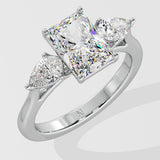 2 Ct Symphony Three Stone Radiant Diamond Ring