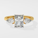 2 Ct Symphony Three Stone Radiant Diamond Ring