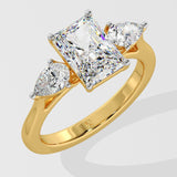 2 Ct Symphony Three Stone Radiant Diamond Ring