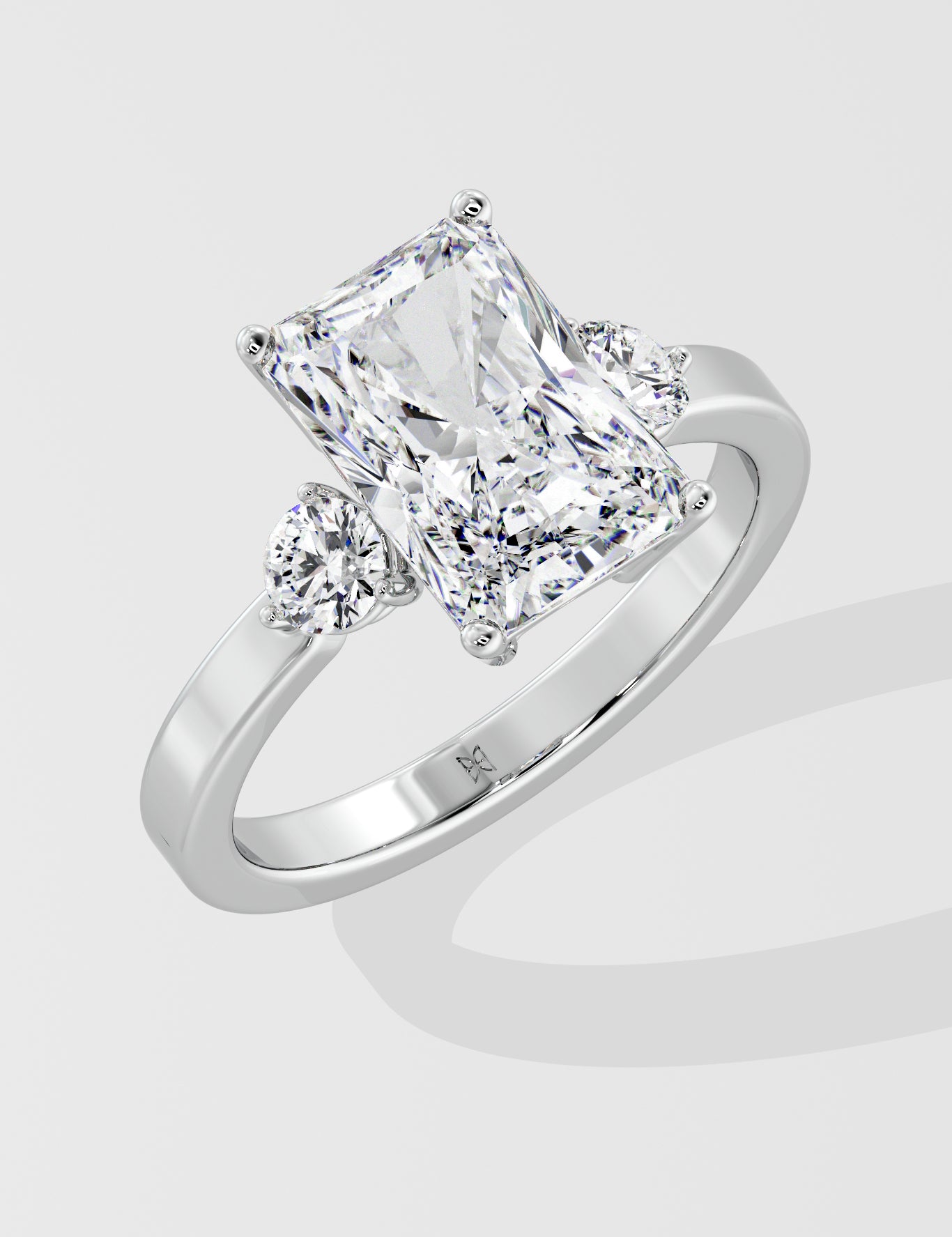 2 Ct Radiant Accent Diamond Ring