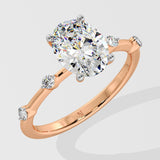 1.5 Ct Spaced Oval Diamond Ring