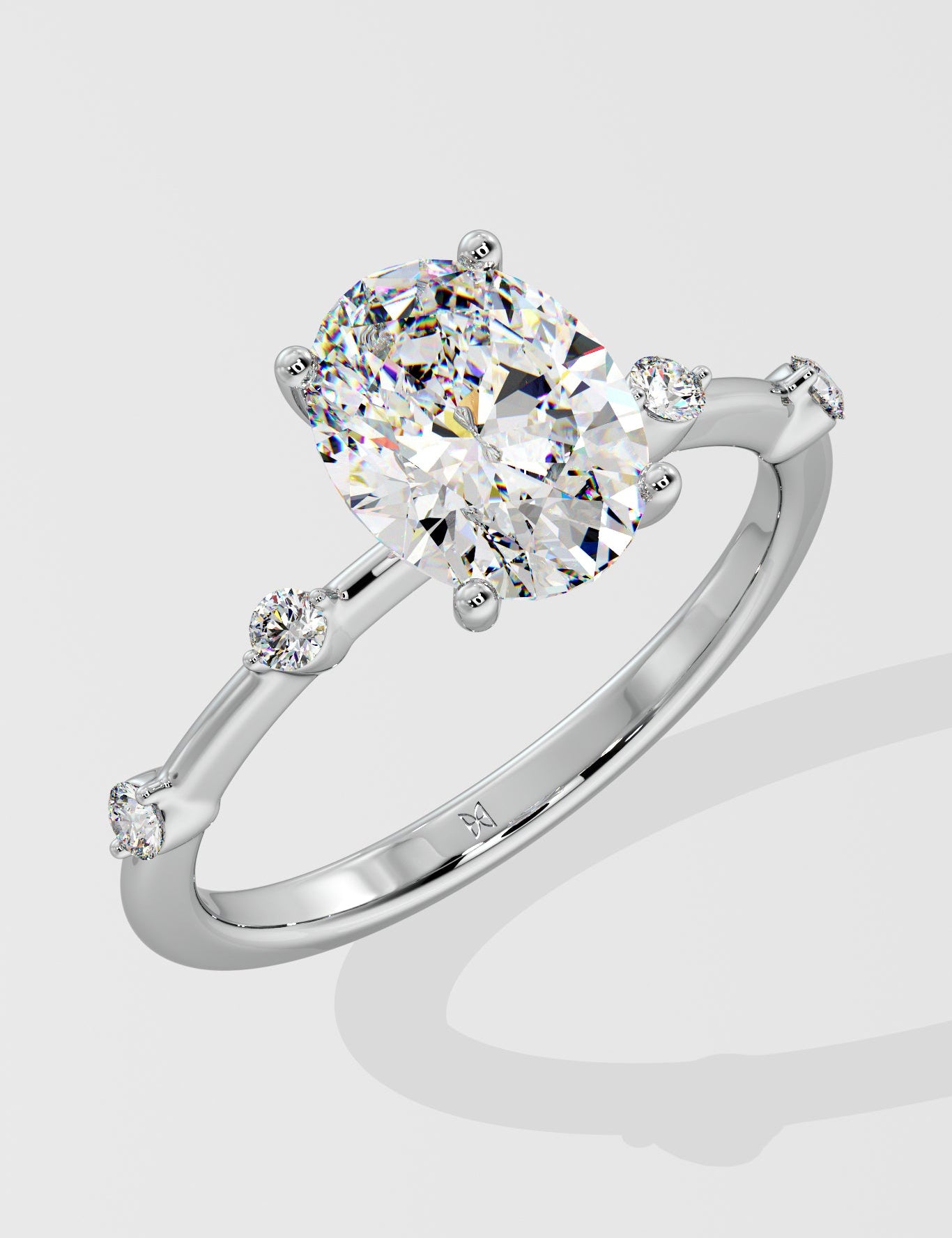 1.5 ct Spaced Oval Diamond Ring