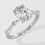 1.5 Ct Spaced Oval Diamond Ring
