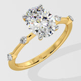 1.5 Ct Spaced Oval Diamond Ring